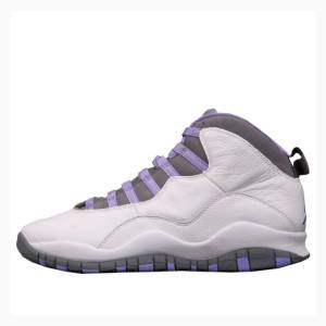 Air Jordan 10 Nike Retro Chaussure De Basketball Femme Blanche Violette | JD-620GM