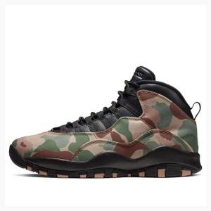 Air Jordan 10 Nike Retro Desert Camo Chaussure De Basketball Homme Marron Vert | JD-950DN