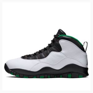 Air Jordan 10 Nike Retro Seattle Chaussure De Basketball Homme Vert Noir Blanche | JD-250RT