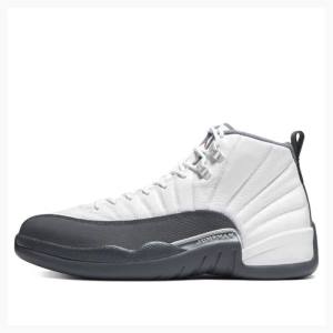 Air Jordan 12 Nike Retro Chaussure De Basketball Homme Blanche Grise Foncé | JD-604UW