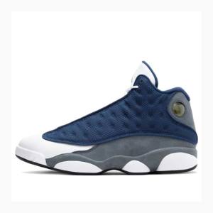 Air Jordan 13 Nike Retro Flint Chaussure De Basketball Homme Blanche Bleu Grise | JD-172LI