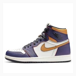 Air Jordan 1 Nike High OG Defiant SB - LA To Chicago Chaussure De Basketball Homme Violette Doré | JD-719KU