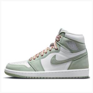 Air Jordan 1 Nike High OG Seafoam Chaussure De Basketball Femme Blanche Vert | JD-396QG