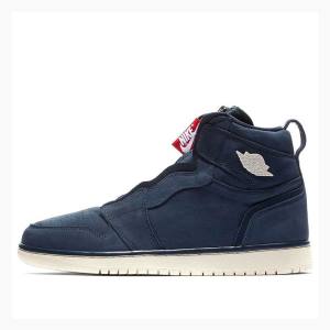 Air Jordan 1 Nike High Zip Chaussure De Basketball Femme Bleu Foncé | JD-258MG