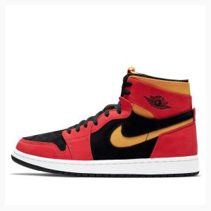 Air Jordan 1 Nike High Zoom Air CMFT Chile Chaussure De Basketball Homme Rouge Jaune | JD-490BT