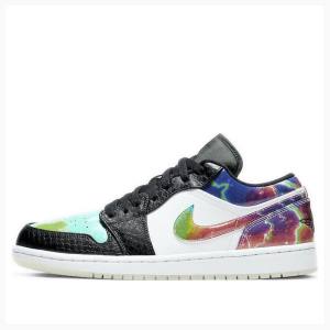 Air Jordan 1 Nike Low Galaxy Baskets Homme Noir Vert Bleu | JD-824TC