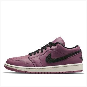 Air Jordan 1 Nike Low Magenta Baskets Femme Noir Violette | JD-984HB