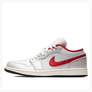 Air Jordan 1 Nike Low 'Night Piste' Baskets Homme Blanche Rouge | JD-617NB