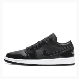 Air Jordan 1 Nike Low SE ASW Vernis Cuir All Star Baskets Homme Noir Blanche | JD-293QR