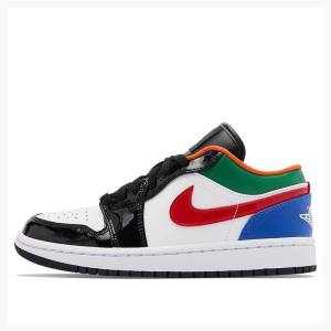 Air Jordan 1 Nike Low SE Baskets Femme Blanche Noir Rouge Bleu | JD-980OH