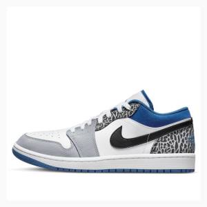 Air Jordan 1 Nike Low SE Baskets Homme Blanche Bleu Grise | JD-678OP