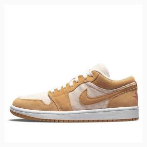 Air Jordan 1 Nike Low SE Twine Orange Quartz Corduroy Baskets Femme Blanche Orange | JD-930ZR