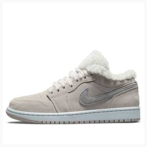 Air Jordan 1 Nike Low Sherpa Fleece Baskets Femme Grise | JD-295PK