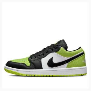 Air Jordan 1 Nike Low Snakeskin Vivid Baskets Femme Noir Vert | JD-804ND