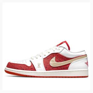 Air Jordan 1 Nike Low Spades Baskets Homme Blanche Rouge | JD-895CF