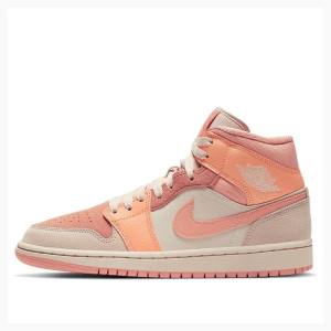 Air Jordan 1 Nike Mid Apricot (W) Chaussure De Basketball Femme Orange | JD-954SA