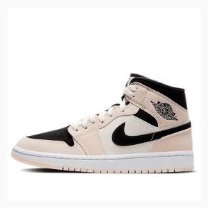 Air Jordan 1 Nike Mid Barely Chaussure De Basketball Femme Rose Noir | JD-679SI