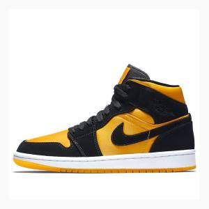 Air Jordan 1 Nike Mid Chaussure De Basketball Homme Doré Noir | JD-035CD