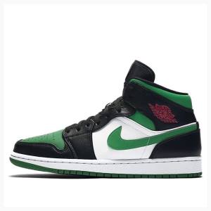 Air Jordan 1 Nike Mid Chaussure De Basketball Homme Noir Vert | JD-059DM