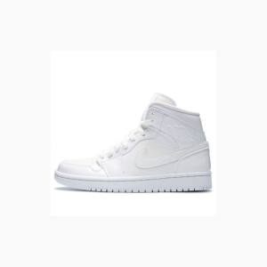 Air Jordan 1 Nike Mid Chaussure De Basketball Femme Blanche | JD-814JZ