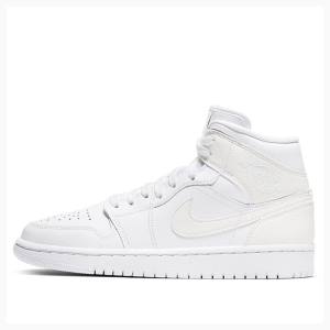 Air Jordan 1 Nike Mid Chaussure De Basketball Femme Blanche | JD-850ON