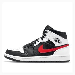 Air Jordan 1 Nike Mid Chile Chaussure De Basketball Homme Noir Blanche Rouge | JD-328VY