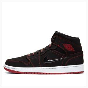 Air Jordan 1 Nike Mid Fearless – Gym Chaussure De Basketball Homme Noir Rouge | JD-152CD