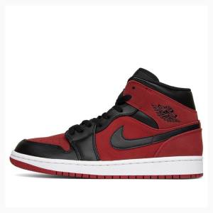 Air Jordan 1 Nike Mid Gym Chaussure De Basketball Homme Rouge | JD-682FE