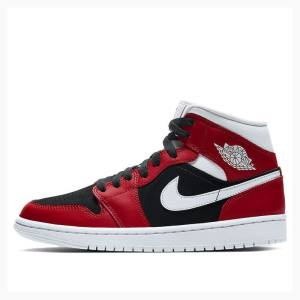 Air Jordan 1 Nike Mid Gym Chaussure De Basketball Femme Rouge Noir | JD-921EU