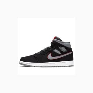 Air Jordan 1 Nike Mid Gym Chaussure De Basketball Homme Noir Grise Rouge | JD-950LI