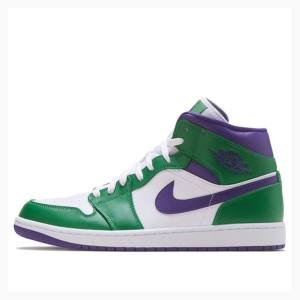 Air Jordan 1 Nike Mid Hulk Chaussure De Basketball Homme Vert Violette | JD-480LF