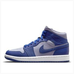 Air Jordan 1 Nike Mid Iron Chaussure De Basketball Femme Bleu | JD-149ZW