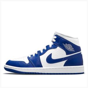 Air Jordan 1 Nike Mid Kentucky Chaussure De Basketball Femme Bleu | JD-054TS