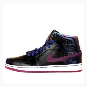 Air Jordan 1 Nike Mid Nouveau Year of the Horse Chaussure De Basketball Homme Noir Bleu Violette | JD-302RP