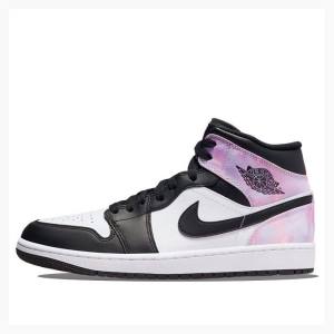 Air Jordan 1 Nike Mid SE Amethyst Wave Chaussure De Basketball Homme Blanche Noir Rose | JD-265JS