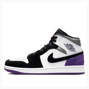 Air Jordan 1 Nike Mid SE Chaussure De Basketball Homme Violette | JD-412IZ