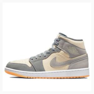 Air Jordan 1 Nike Mid SE Coconut Milk Chaussure De Basketball Homme Blanche Bleu | JD-653RD