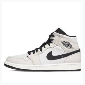 Air Jordan 1 Nike Mid SE Light Bone Chaussure De Basketball Homme Grise Blanche | JD-493BX