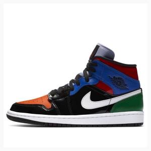 Air Jordan 1 Nike Mid SE Multi Vernis Chaussure De Basketball Femme Multicolore | JD-975VJ