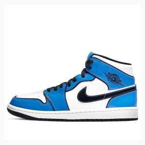 Air Jordan 1 Nike Mid SE Signal Chaussure De Basketball Homme Bleu | JD-043GF