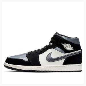 Air Jordan 1 Nike Mid SE Smoke Chaussure De Basketball Homme Noir Grise | JD-528RW