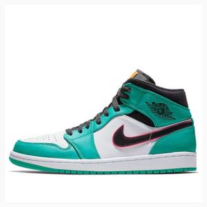 Air Jordan 1 Nike Mid SE South Beach Chaussure De Basketball Homme Vert Noir | JD-701FZ