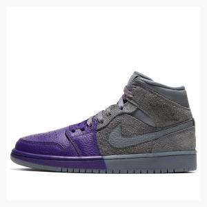 Air Jordan 1 Nike Mid Sheila Rashid - Unite Chaussure De Basketball Femme Grise Violette | JD-276DW