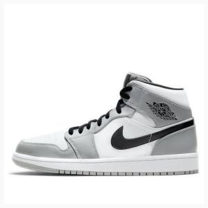 Air Jordan 1 Nike Mid Smoke Chaussure De Basketball Homme Grise Noir | JD-065RB