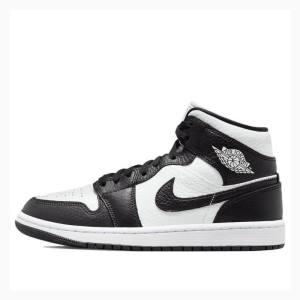 Air Jordan 1 Nike Mid Split Chaussure De Basketball Femme Noir Blanche | JD-451JF