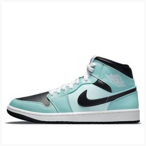 Air Jordan 1 Nike Mid Teal Tint Chaussure De Basketball Femme Bleu Noir | JD-281VW