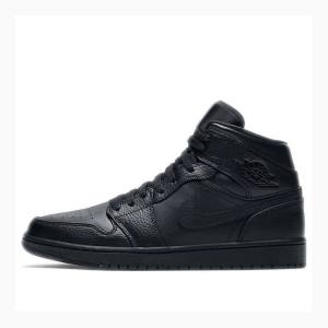 Air Jordan 1 Nike Mid Triple Chaussure De Basketball Homme Noir | JD-145JT