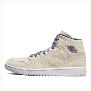 Air Jordan 1 Nike Mid W Chaussure De Basketball Femme Beige | JD-436GS