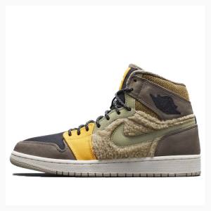 Air Jordan 1 Nike RTR HI PREM UT Beach Ridgerock Chaussure De Basketball Femme Marron Jaune | JD-854DK