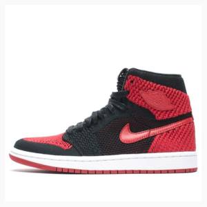 Air Jordan 1 Nike Retro Flyknit Banned - Bred Chaussure De Basketball Homme Rouge Noir | JD-794VK